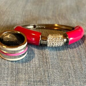 Lia Sophia Pink and Silver Jewelry Set